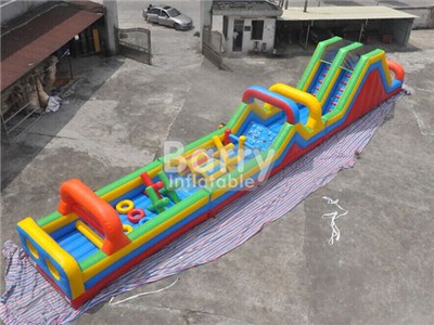 Cheap outdoor large long inflatable obstacle course BY-OC-072
